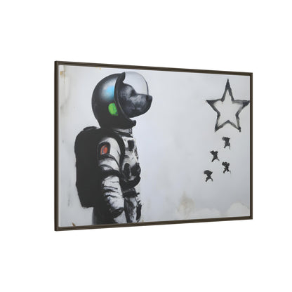 Astronaut Wall Art - Framed Matte Canvas Print for Dreamers and Space Enthusiasts
