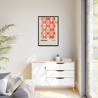 Modern Bauhaus Art Print - Framed Matte Canvas Decor