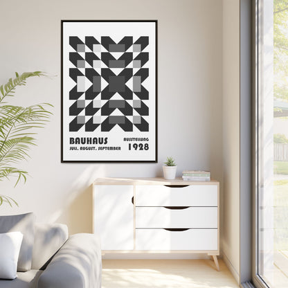 Bauhaus Abstract Framed Canvas Art - Modern Wall Decor for Design Lovers