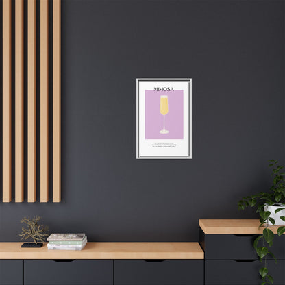 Mimosa Recipe Canvas Wall Art, Framed Home Decor, Kitchen Wall Art, Brunch Decoration, Gift for Foodies, Modern Art Print