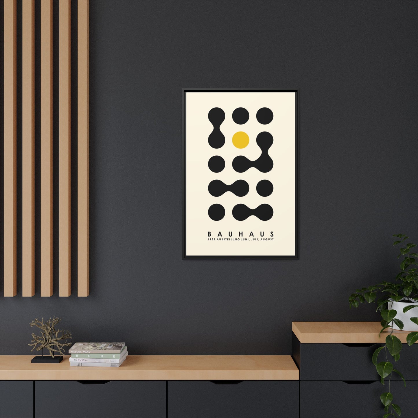 Bauhaus Inspired Framed Canvas Art - Modern Wall Decor