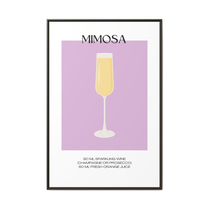 Mimosa Recipe Canvas Wall Art, Framed Home Decor, Kitchen Wall Art, Brunch Decoration, Gift for Foodies, Modern Art Print