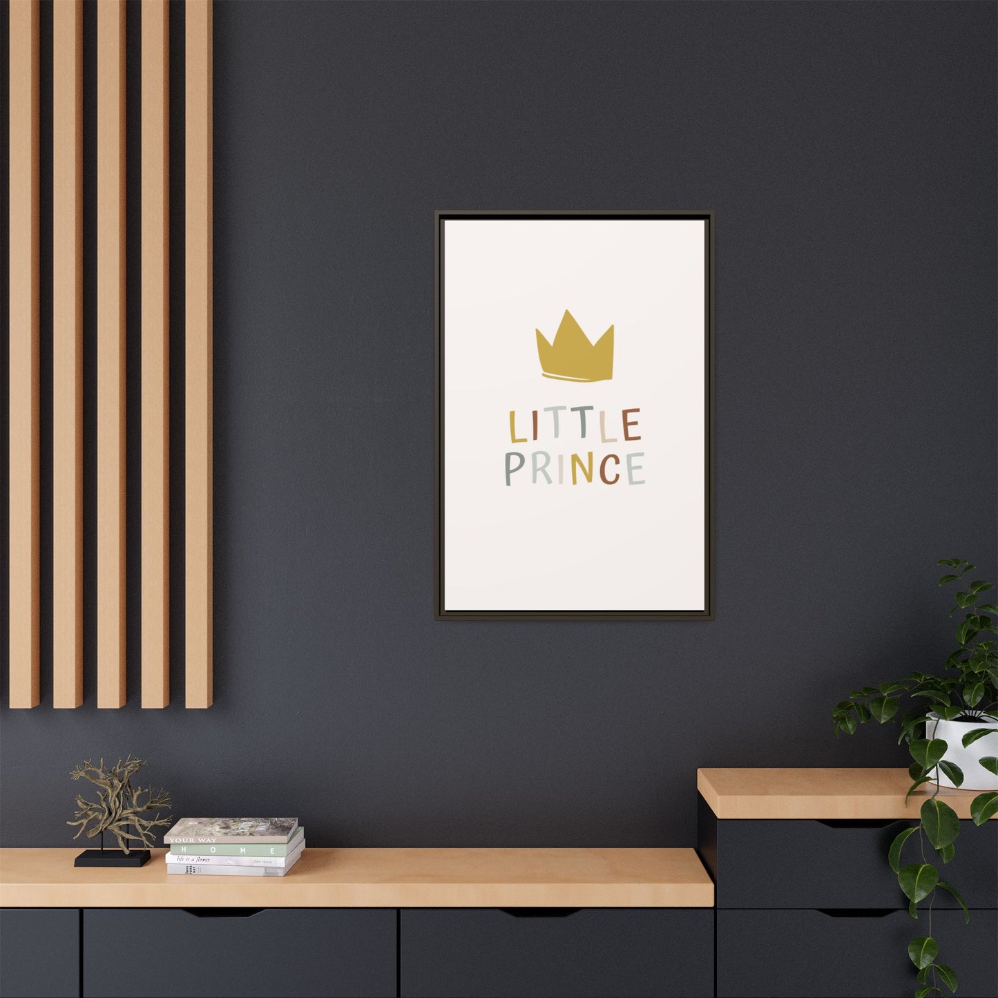 Framed Canvas Art Print, Little Prince Wall Decor, Kids Room Decoration, Nursery Art, Gift for Baby Shower, Toddler Room Aesthetic