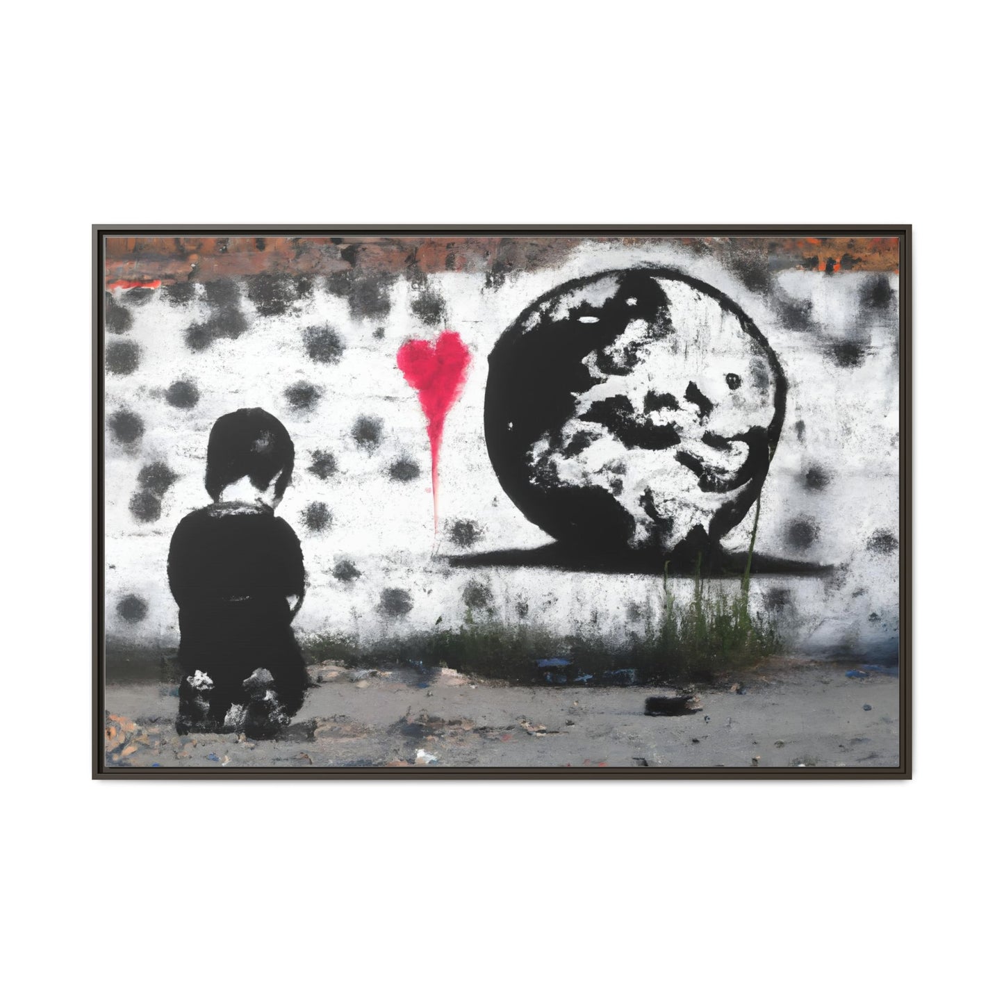 Framed Matte Canvas Art - Love for the World - Wall Decor for Home and Office