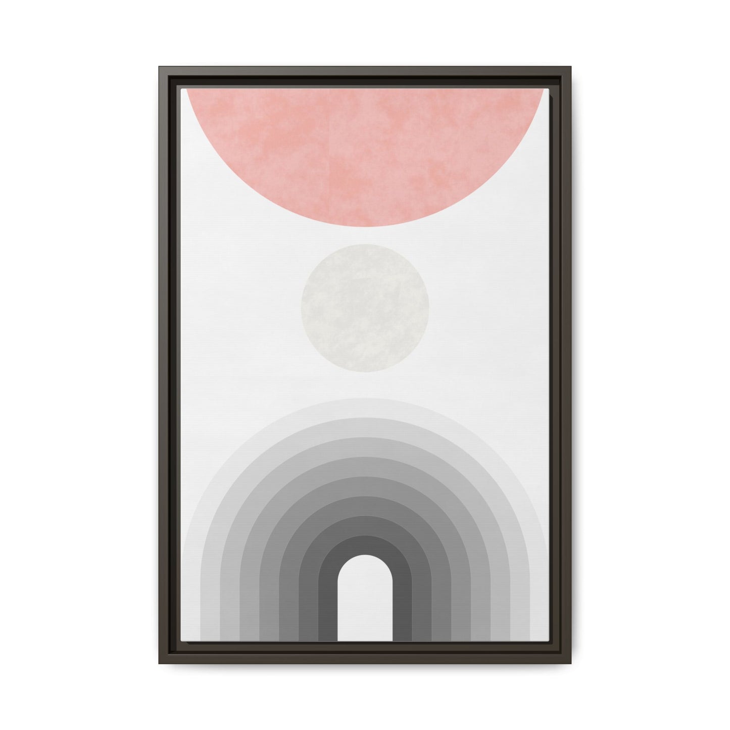 Minimalist Framed Matte Canvas Print - Abstract Circle & Gradient Design