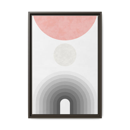 Minimalist Framed Matte Canvas Print - Abstract Circle & Gradient Design