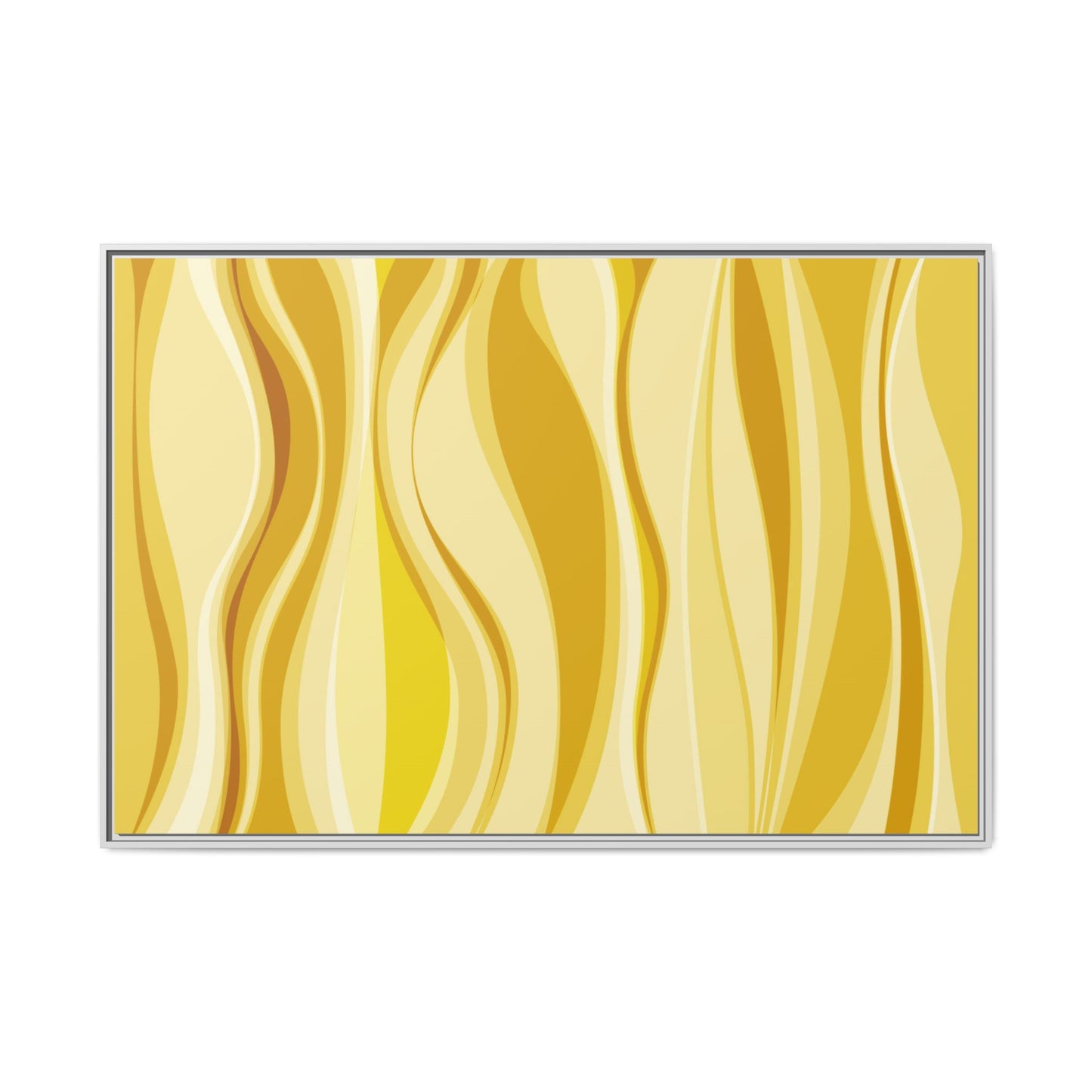 Modern Abstract Framed Art Print, Yellow Wave Canvas, Home Décor, Wall Art, Minimalist Design, Gift for Her, Art for Living Room