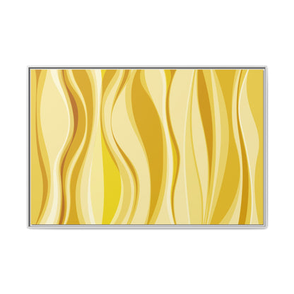 Modern Abstract Framed Art Print, Yellow Wave Canvas, Home Décor, Wall Art, Minimalist Design, Gift for Her, Art for Living Room