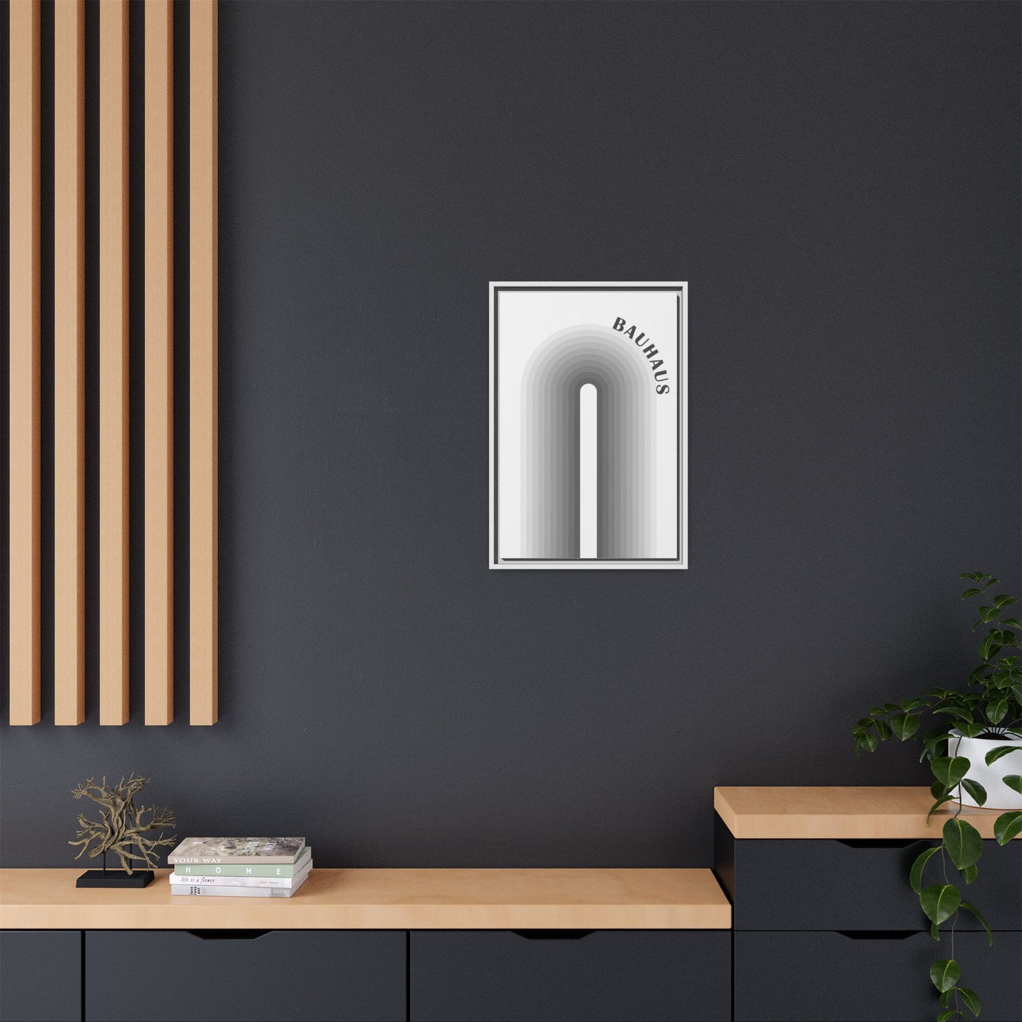 Bauhaus Framed Matte Canvas Art - Modern Geometric Wall Decor