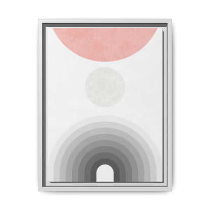 Minimalist Framed Matte Canvas Print - Abstract Circle & Gradient Design