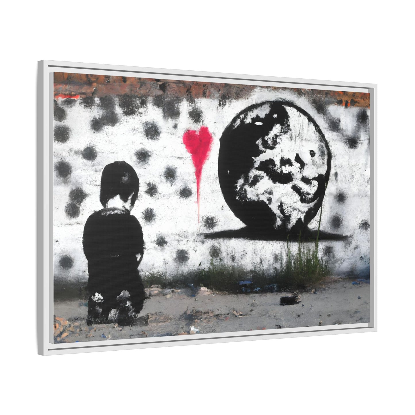 Framed Matte Canvas Art - Love for the World - Wall Decor for Home and Office