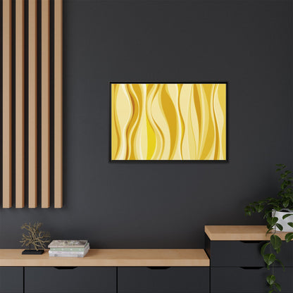 Modern Abstract Framed Art Print, Yellow Wave Canvas, Home Décor, Wall Art, Minimalist Design, Gift for Her, Art for Living Room