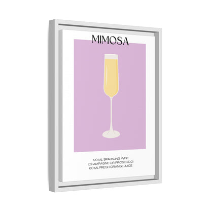 Mimosa Recipe Canvas Wall Art, Framed Home Decor, Kitchen Wall Art, Brunch Decoration, Gift for Foodies, Modern Art Print