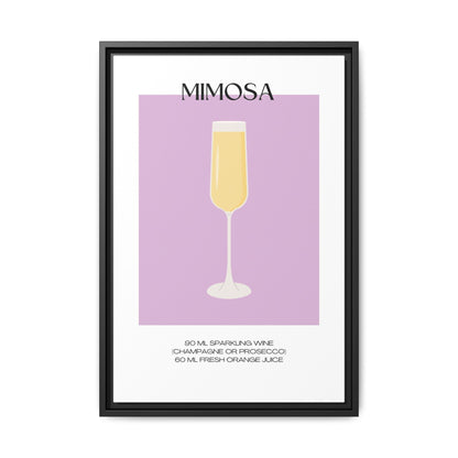 Mimosa Recipe Canvas Wall Art, Framed Home Decor, Kitchen Wall Art, Brunch Decoration, Gift for Foodies, Modern Art Print