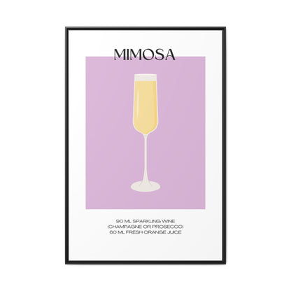 Mimosa Recipe Canvas Wall Art, Framed Home Decor, Kitchen Wall Art, Brunch Decoration, Gift for Foodies, Modern Art Print