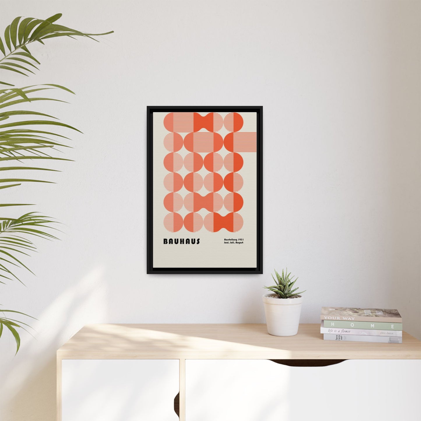 Modern Bauhaus Art Print - Framed Matte Canvas Decor