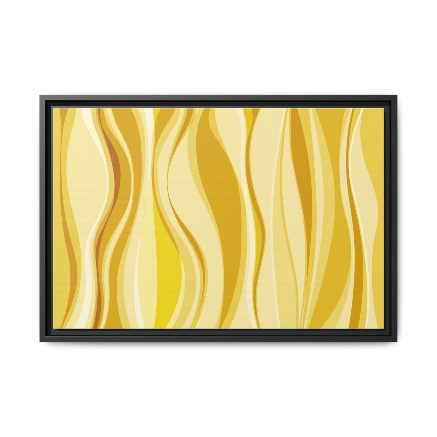 Modern Abstract Framed Art Print, Yellow Wave Canvas, Home Décor, Wall Art, Minimalist Design, Gift for Her, Art for Living Room