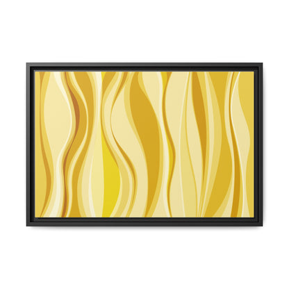 Modern Abstract Framed Art Print, Yellow Wave Canvas, Home Décor, Wall Art, Minimalist Design, Gift for Her, Art for Living Room