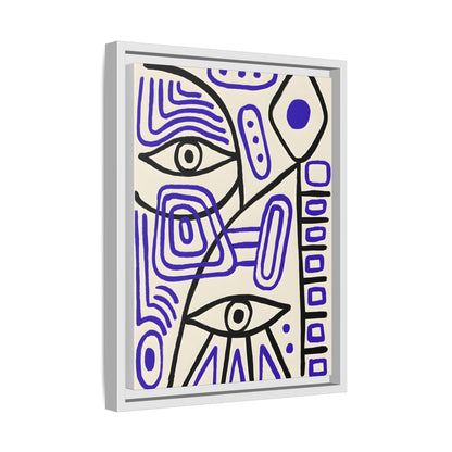Abstract Line Art Canvas Print - Modern Black and Purple Framed Artwork