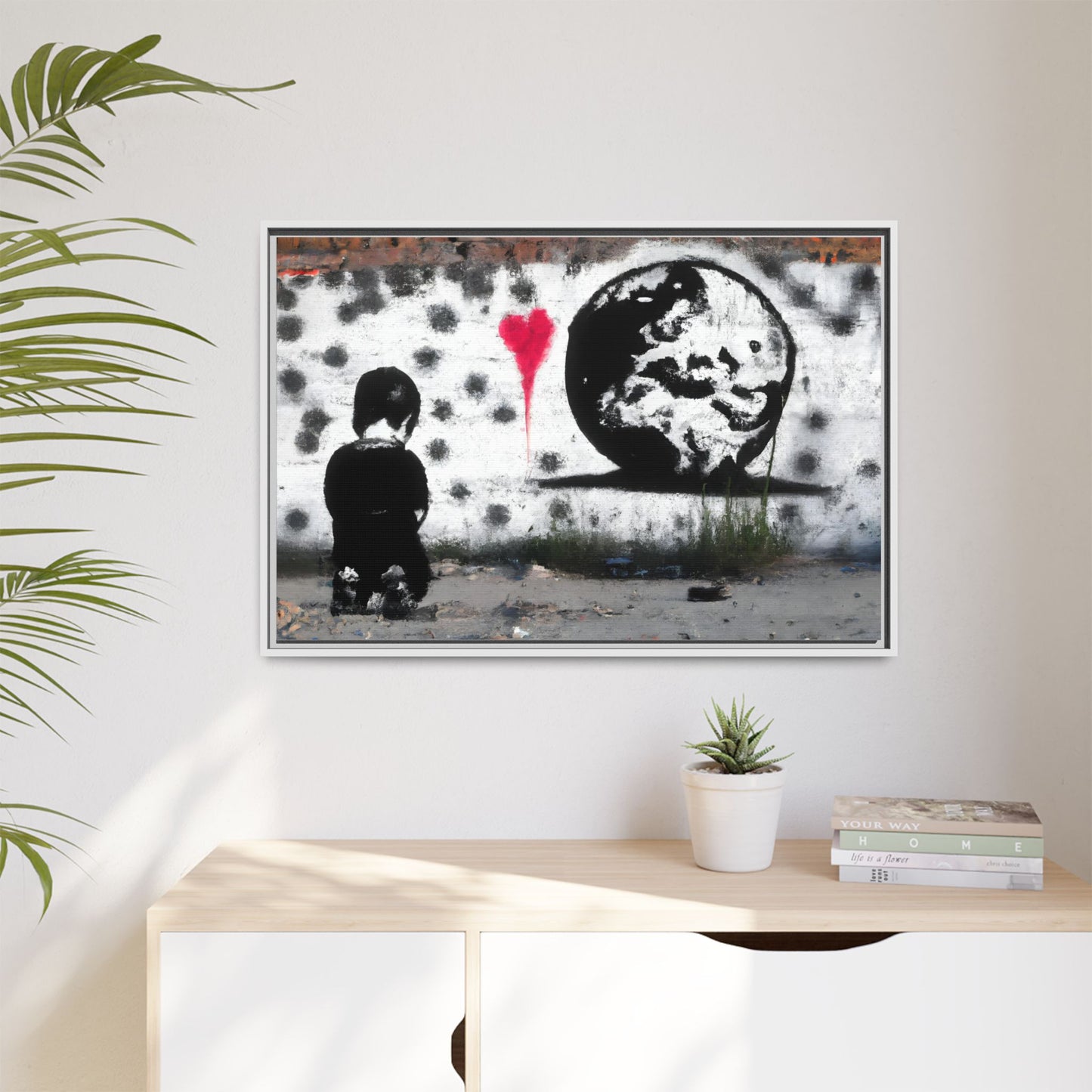 Framed Matte Canvas Art - Love for the World - Wall Decor for Home and Office