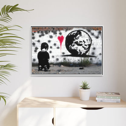 Framed Matte Canvas Art - Love for the World - Wall Decor for Home and Office