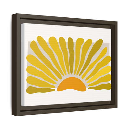 Framed Matte Canvas Wall Art, Sunny Abstract Print, Bright Home Decor, Gift for Art Lovers, Retro Style Decoration, Happy Wall Accent