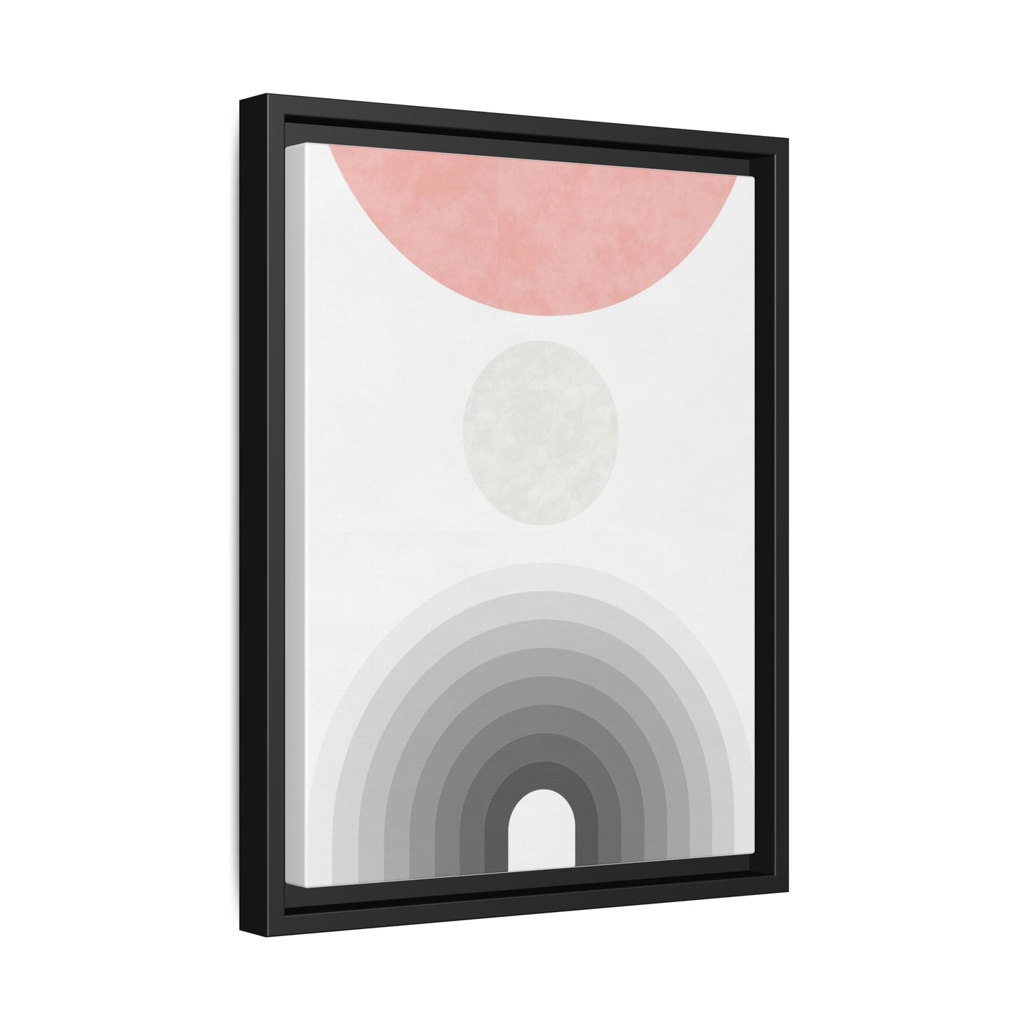 Minimalist Framed Matte Canvas Print - Abstract Circle & Gradient Design