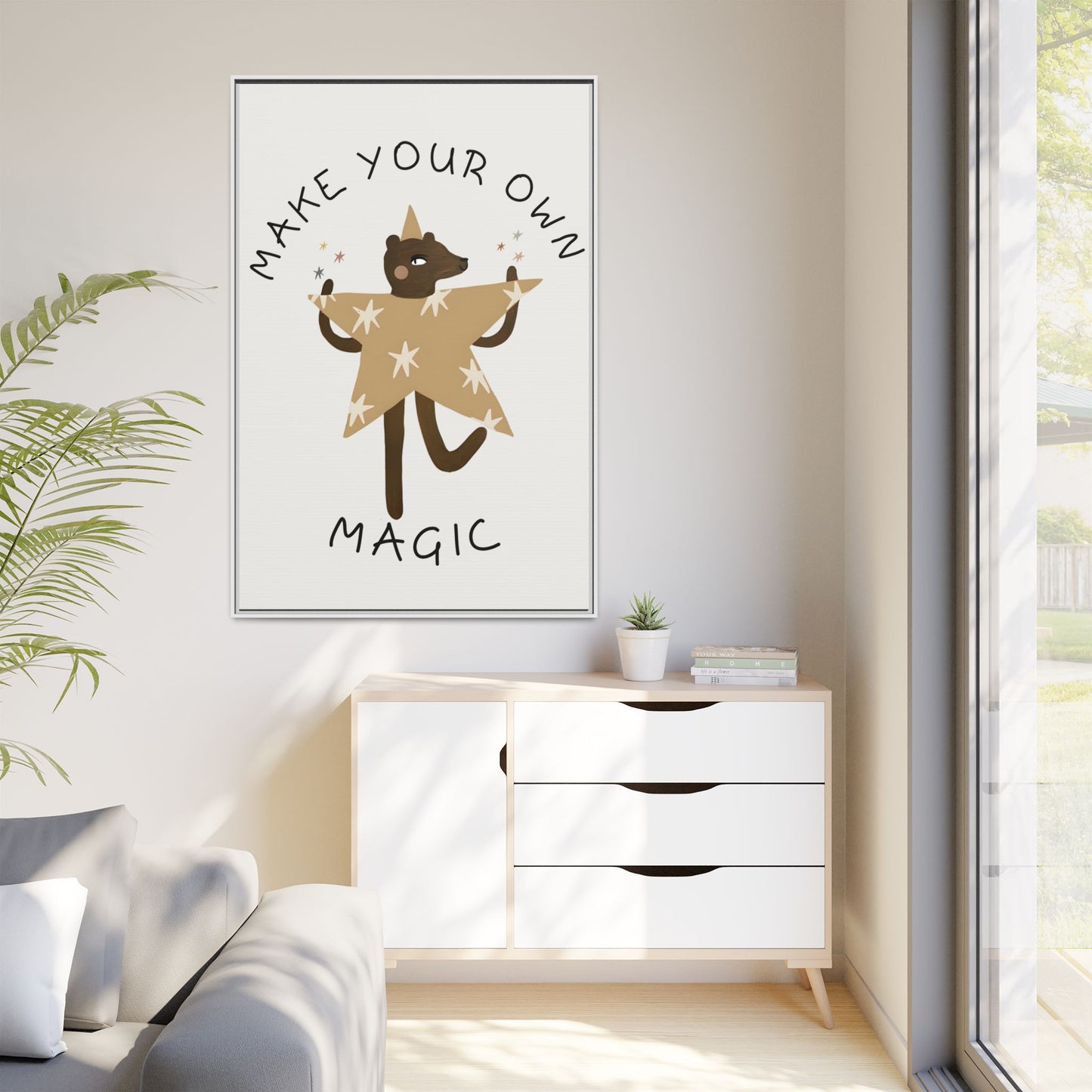 Magic-Inspiring Framed Canvas Art | Home Decor, Wall Art, Inspirational Gift, Bear Decor, Kids Room Artwork