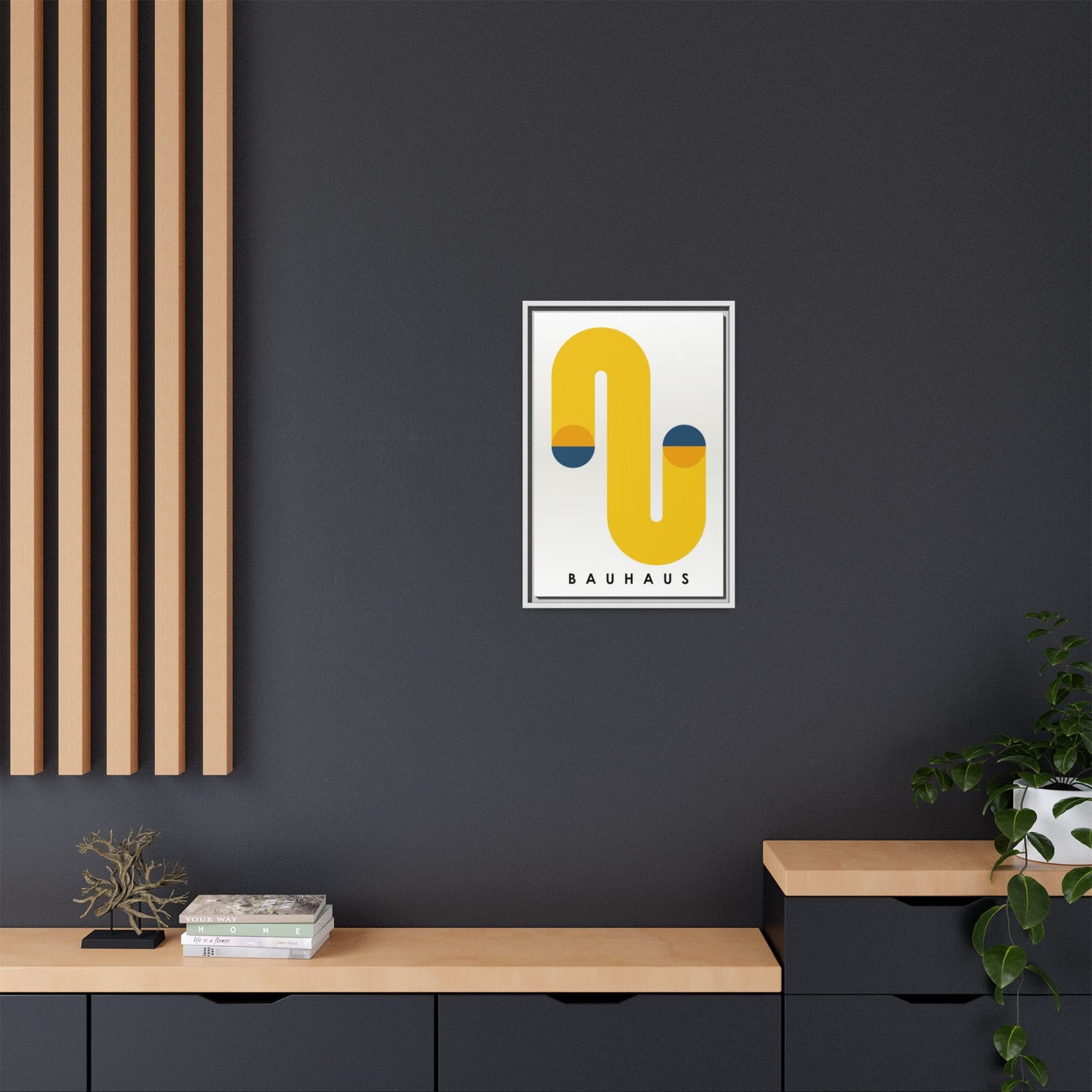 Bauhaus-Inspired Framed Matte Canvas Art - Modern Wall Decor