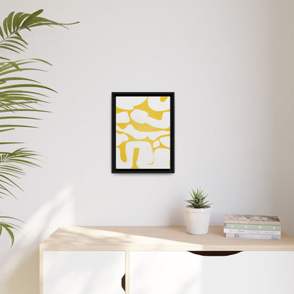Abstract Yellow Art Print - Framed Matte Canvas Wall Decor