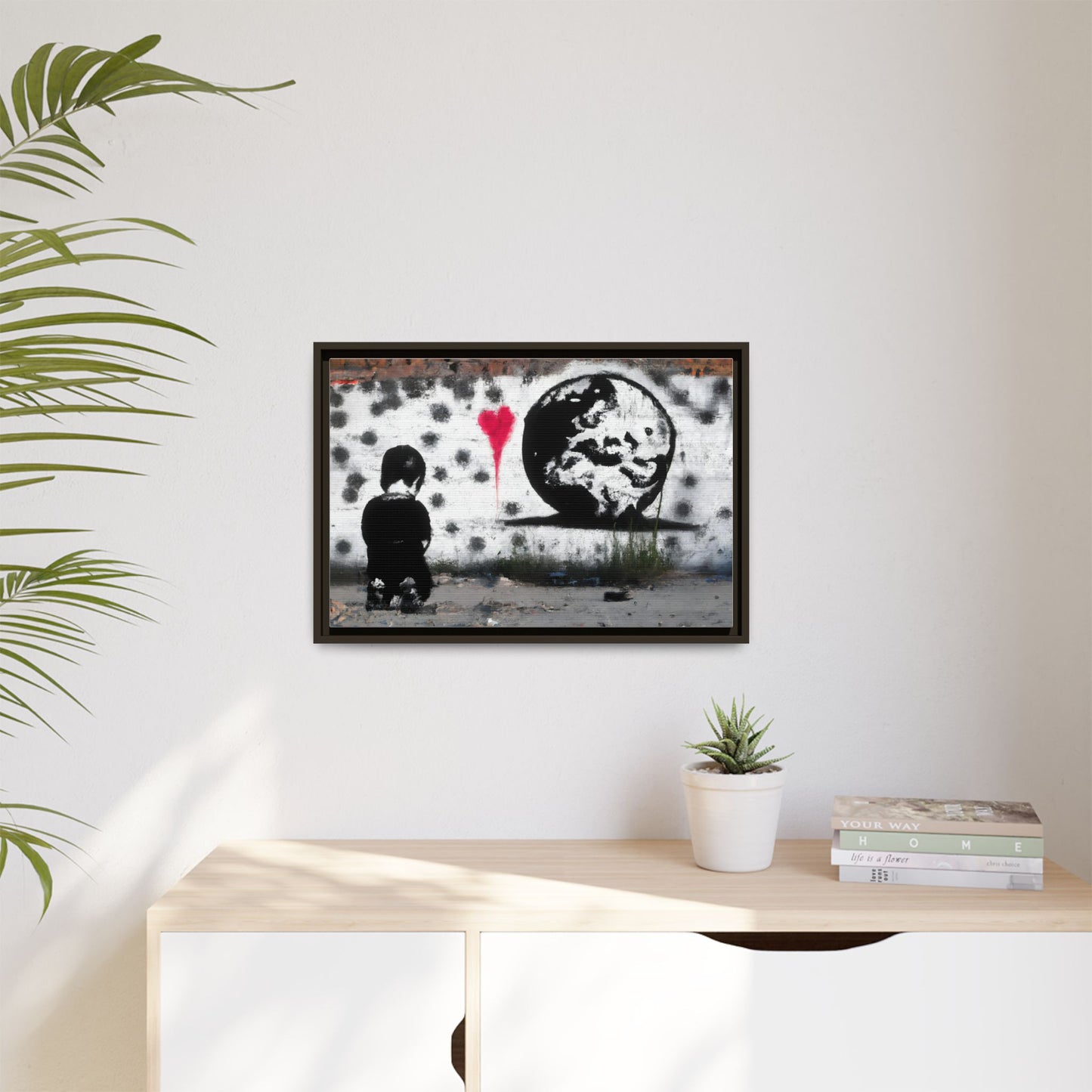 Framed Matte Canvas Art - Love for the World - Wall Decor for Home and Office