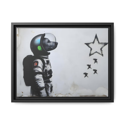 Astronaut Wall Art - Framed Matte Canvas Print for Dreamers and Space Enthusiasts