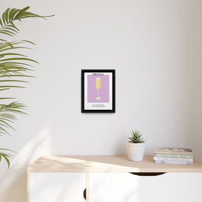 Mimosa Recipe Canvas Wall Art, Framed Home Decor, Kitchen Wall Art, Brunch Decoration, Gift for Foodies, Modern Art Print