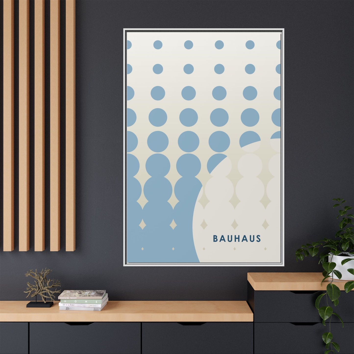 Bauhaus Abstract Framed Matte Canvas Wall Art - Modern Home Decor