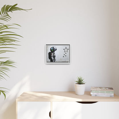 Astronaut Wall Art - Framed Matte Canvas Print for Dreamers and Space Enthusiasts