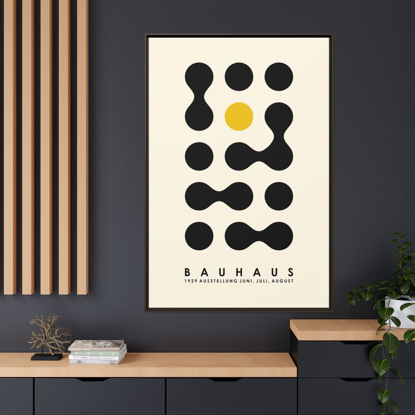 Bauhaus Inspired Framed Canvas Art - Modern Wall Decor