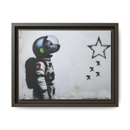 Astronaut Wall Art - Framed Matte Canvas Print for Dreamers and Space Enthusiasts