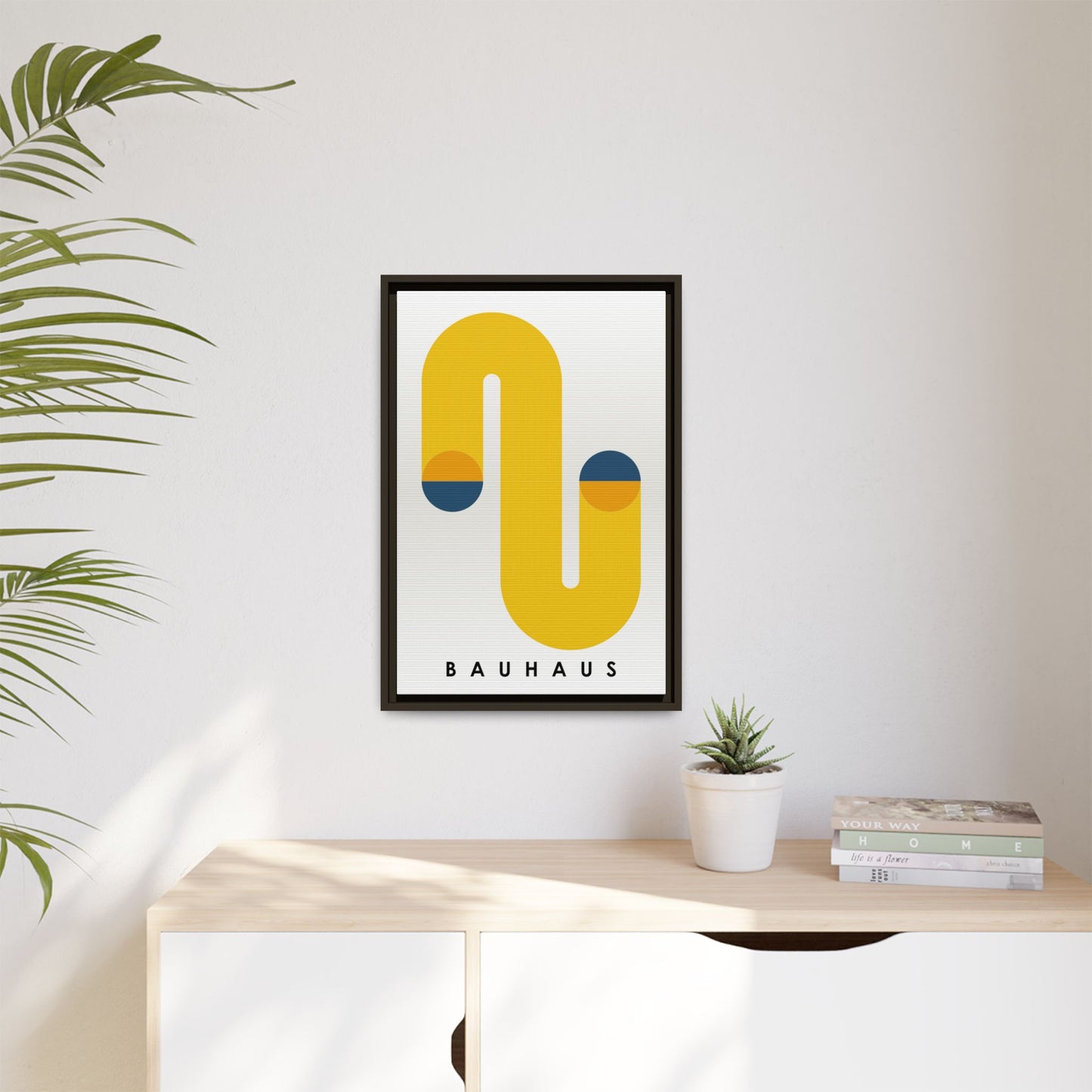 Bauhaus-Inspired Framed Matte Canvas Art - Modern Wall Decor
