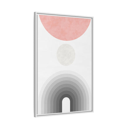 Minimalist Framed Matte Canvas Print - Abstract Circle & Gradient Design