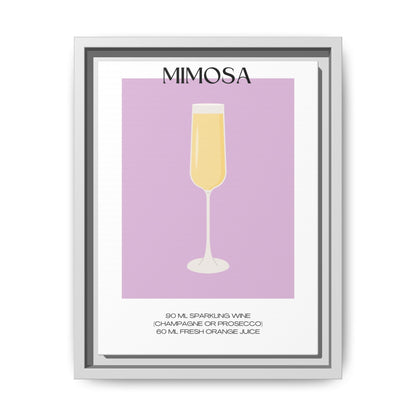 Mimosa Recipe Canvas Wall Art, Framed Home Decor, Kitchen Wall Art, Brunch Decoration, Gift for Foodies, Modern Art Print
