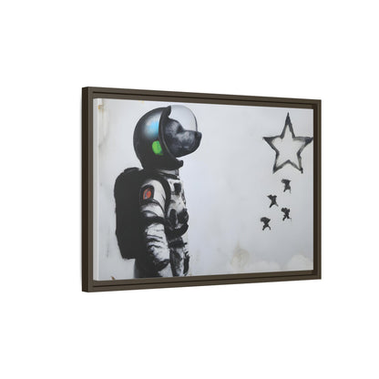 Astronaut Wall Art - Framed Matte Canvas Print for Dreamers and Space Enthusiasts