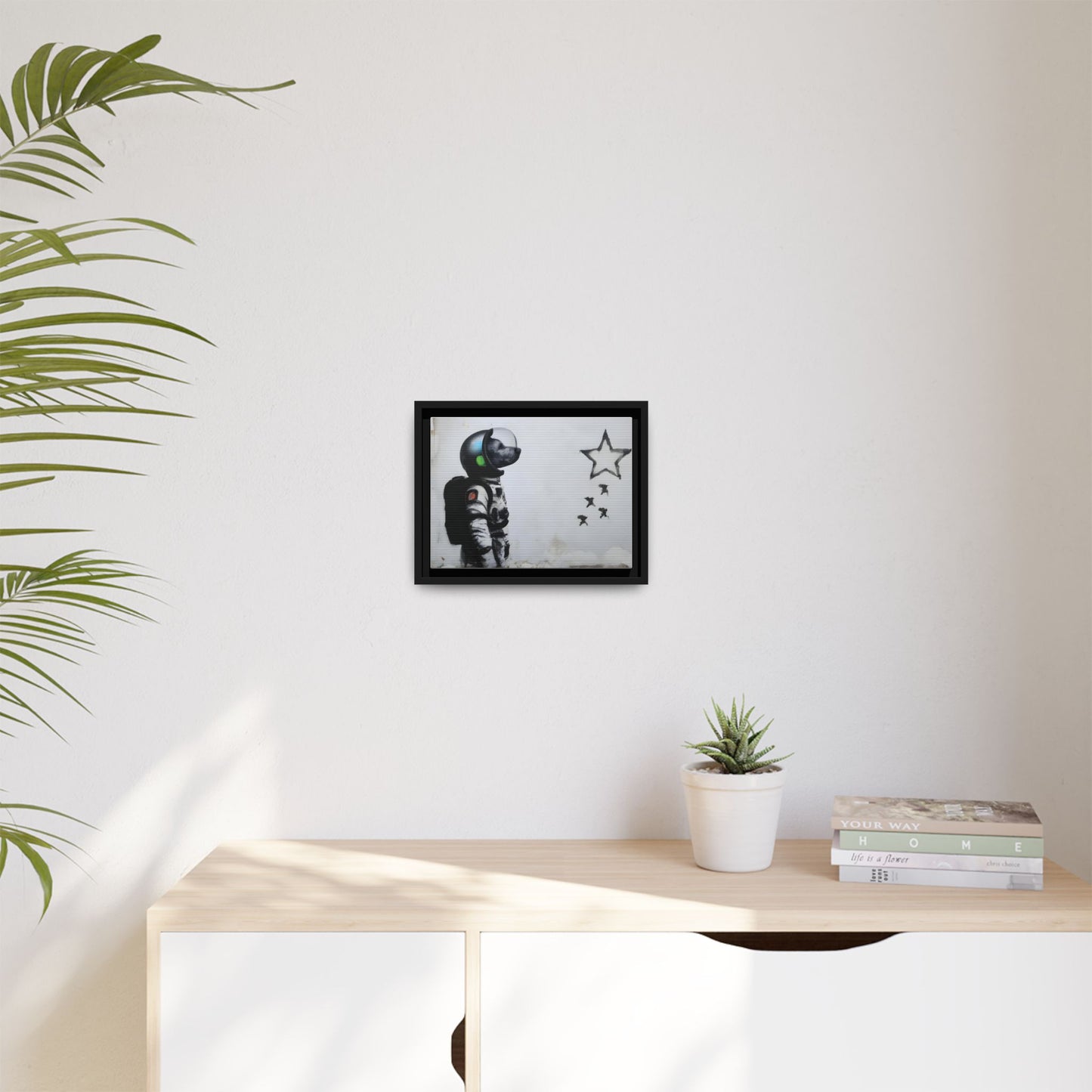 Astronaut Wall Art - Framed Matte Canvas Print for Dreamers and Space Enthusiasts