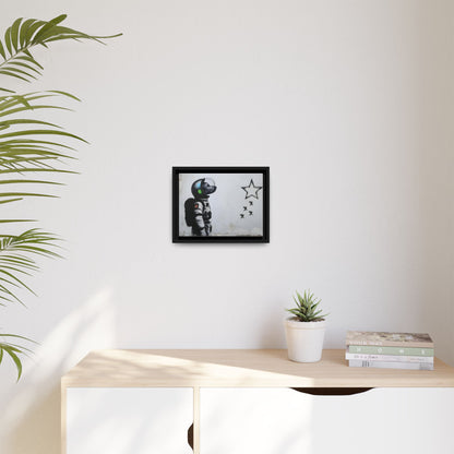 Astronaut Wall Art - Framed Matte Canvas Print for Dreamers and Space Enthusiasts