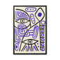 Abstract Line Art Canvas Print - Modern Black and Purple Framed Artwork