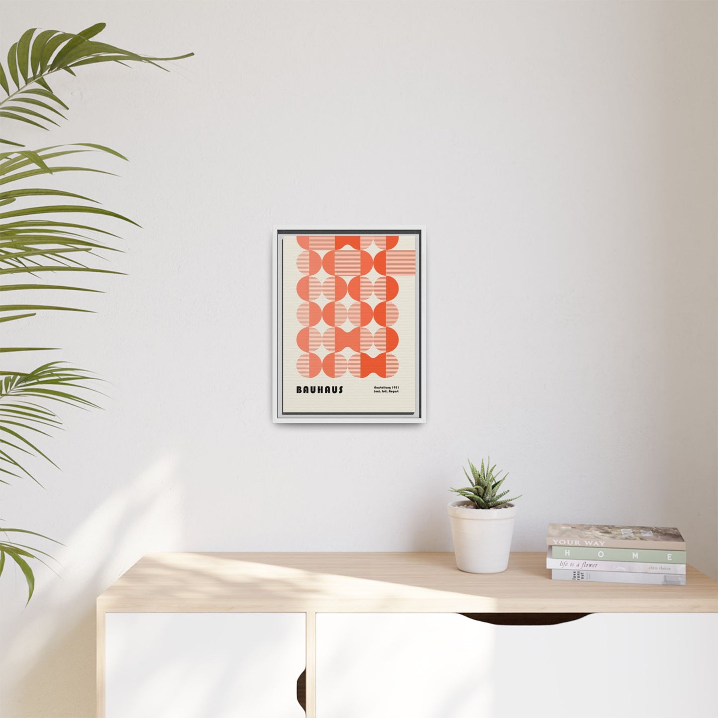 Modern Bauhaus Art Print - Framed Matte Canvas Decor