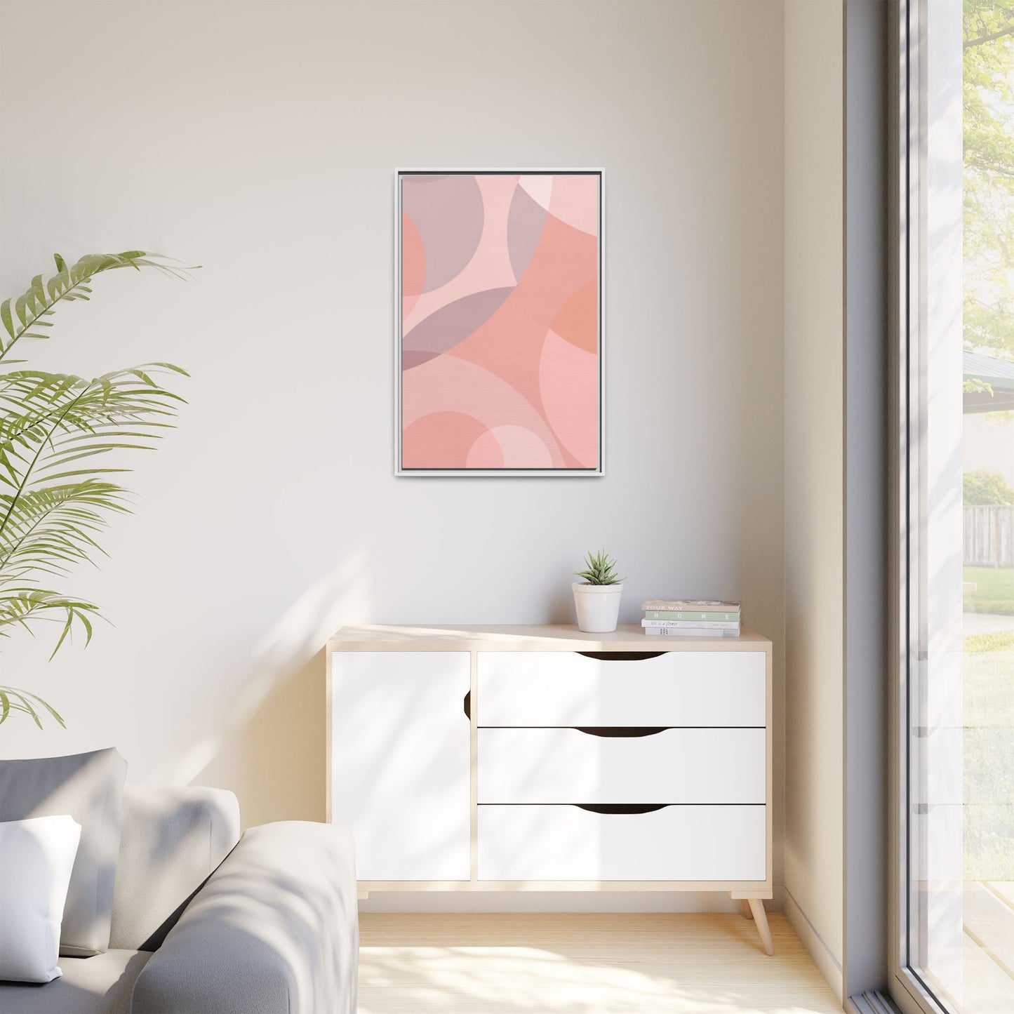 Modern Abstract Canvas Art Print - Multi-color Framed Decor