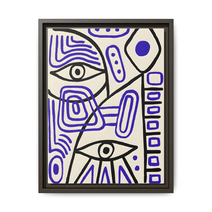 Abstract Line Art Canvas Print - Modern Black and Purple Framed Artwork