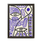 Abstract Line Art Canvas Print - Modern Black and Purple Framed Artwork