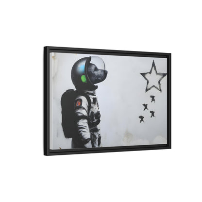 Astronaut Wall Art - Framed Matte Canvas Print for Dreamers and Space Enthusiasts