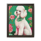 Framed Poodle Canvas Art - Floral Pet Decor for Dog Lovers